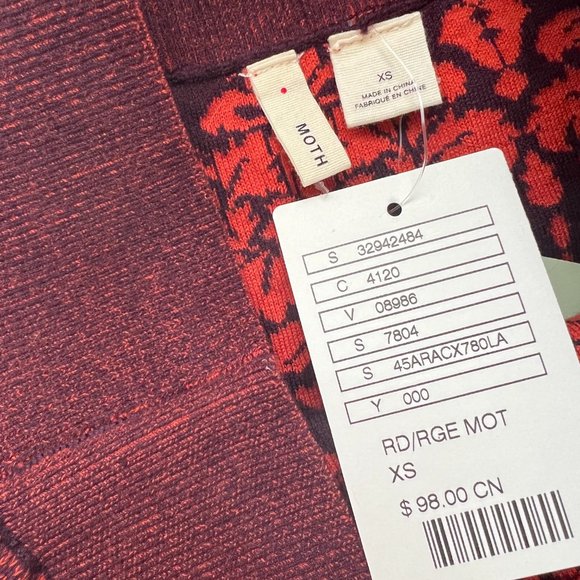 Anthropologie Moth Knit Jacquard Damask Pencil Holiday Christmas Skirt - Picture 2 of 4